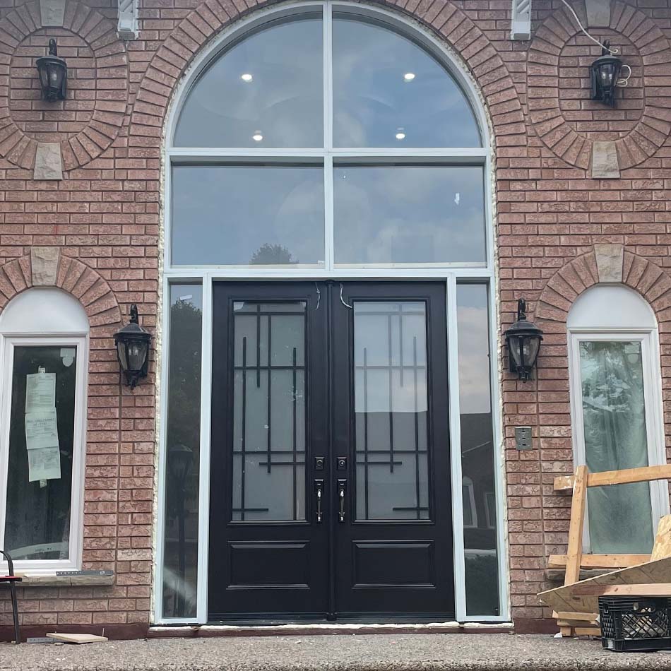 Double Door And Big Half Moon Transom Window